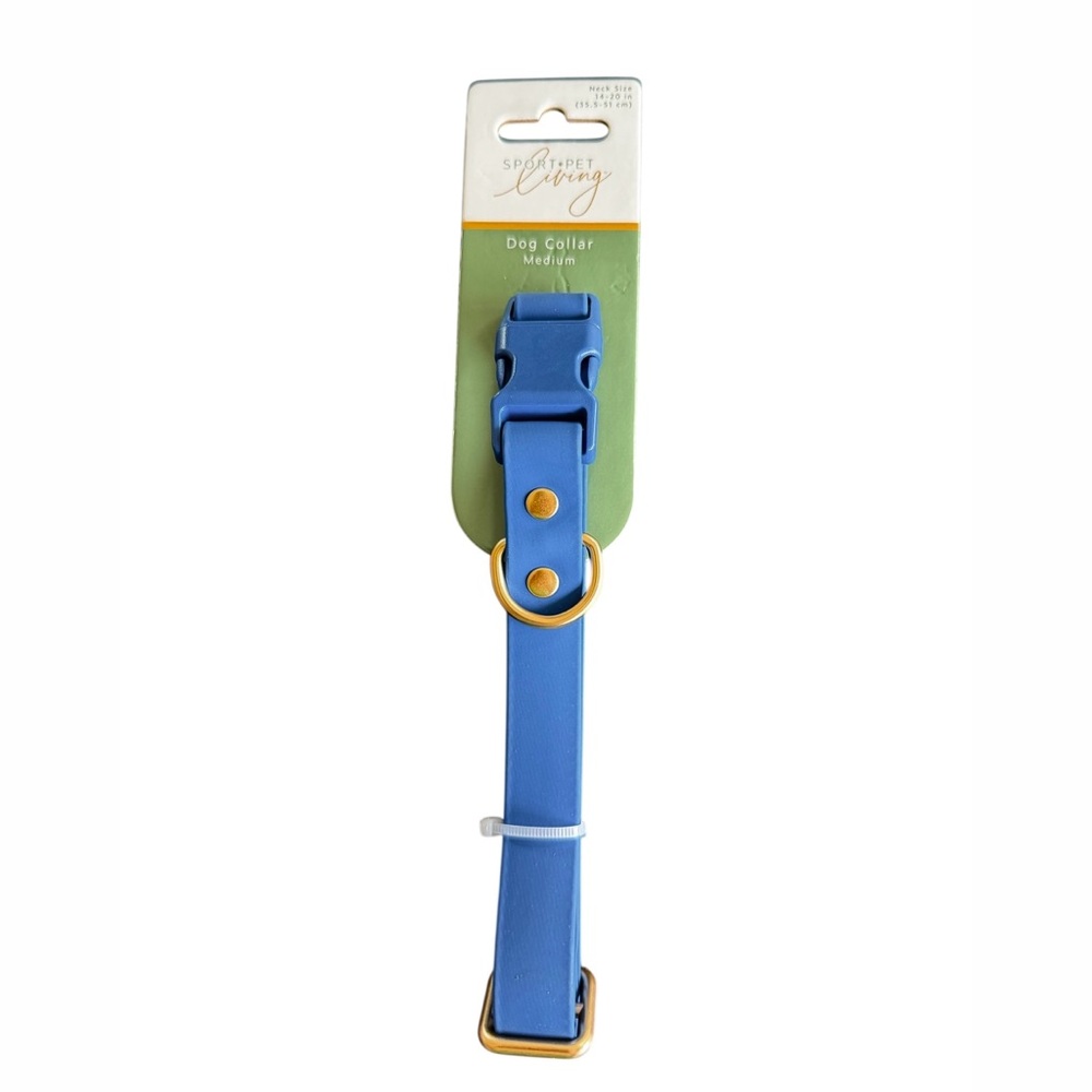 NWT - Blue Dog Collar with Gold Hardware
